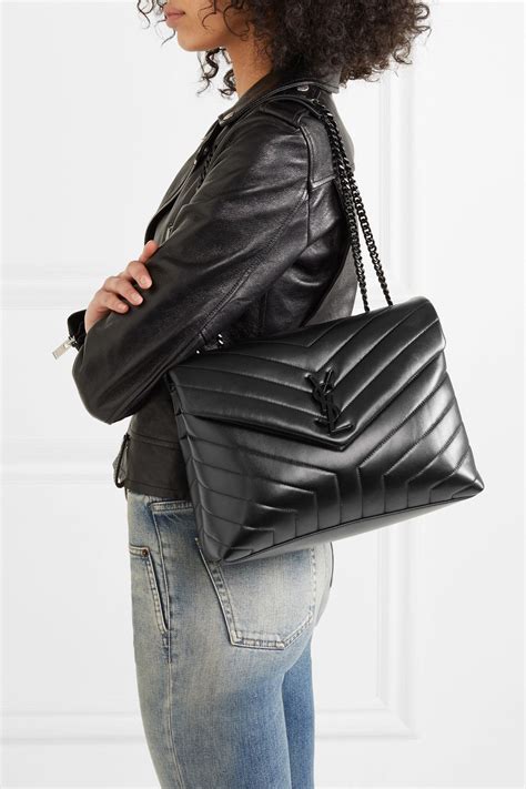 ysl leather bag black|ysl quilted leather bag.